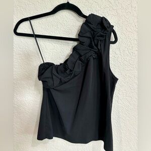 NWT one shoulder puff sleeve top.